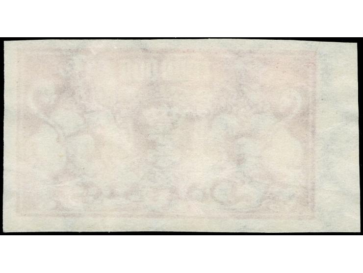 1923, Großes Wappen 1000000 M., ungezähnter Probedruck ohne Aufdruck, linkes Seitenrandstück, ungebraucht ohne Gummi, tadello