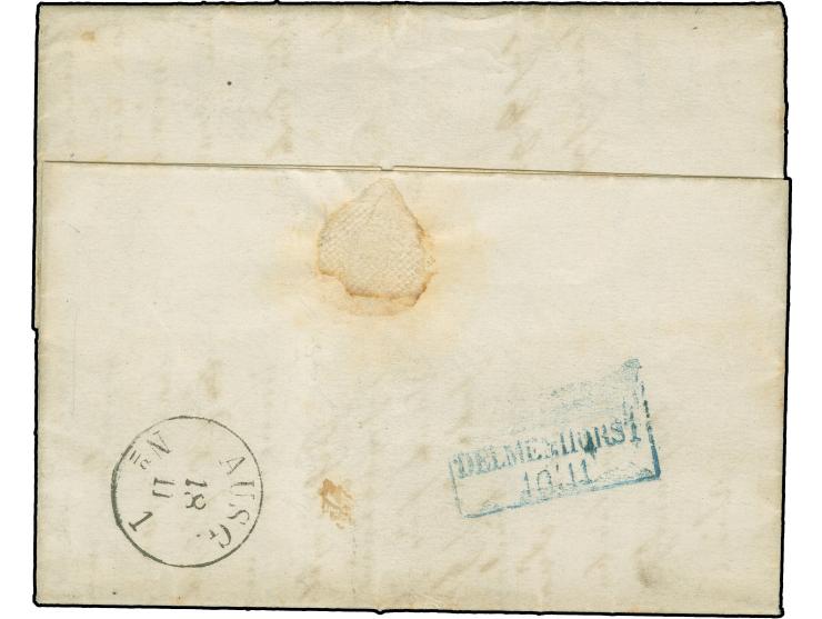 1862, 3 Gr. ockerbraun mit Durchstich 11¾, &nbsp;mit klarem, blauen Rahmenstempel "BERNE 15.1.(66) &nbsp;als tarifgerechte Ei