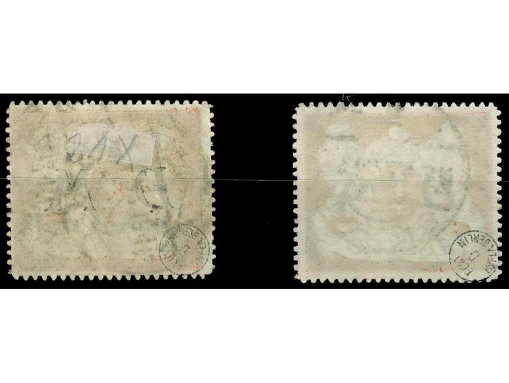 1922, Großes Staatswappen 5 M., liegendes und stehendes Wasserzeichen, je zeitgerecht gestempelt, tadellos, sign. Infla/Kniep
