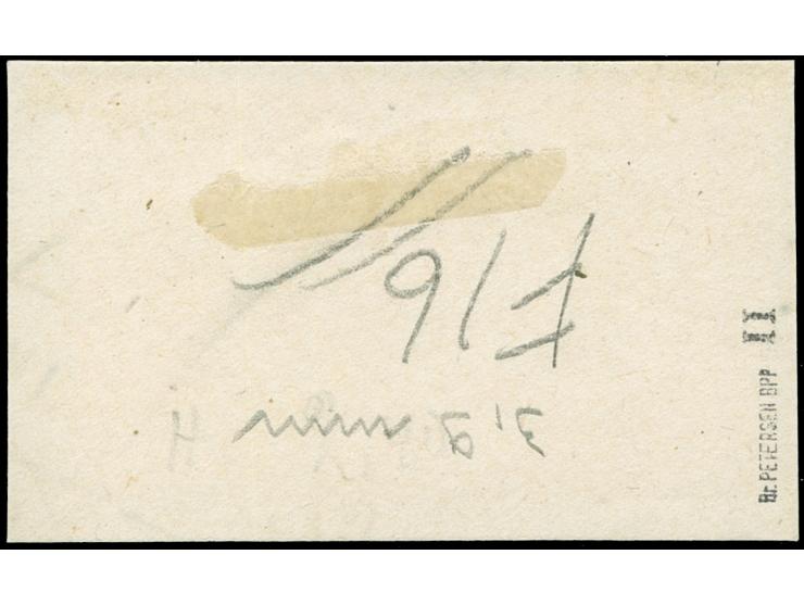 1922, Freimarke 50 M. auf 2 Fr. dunkelrötlichorange/hellgrünlichblau, Abstand zwischen 50 und Mark 3,9 statt 2,8 mm, sauber g