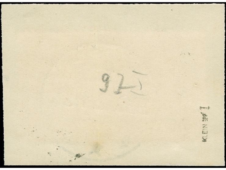 1922, Freimarke 50 M. auf 2 Fr. dunkelrötlichorange/hellgrünlichblau, Abstand zwischen 50 und Mark 3,2 statt 2,8 mm, sauber g