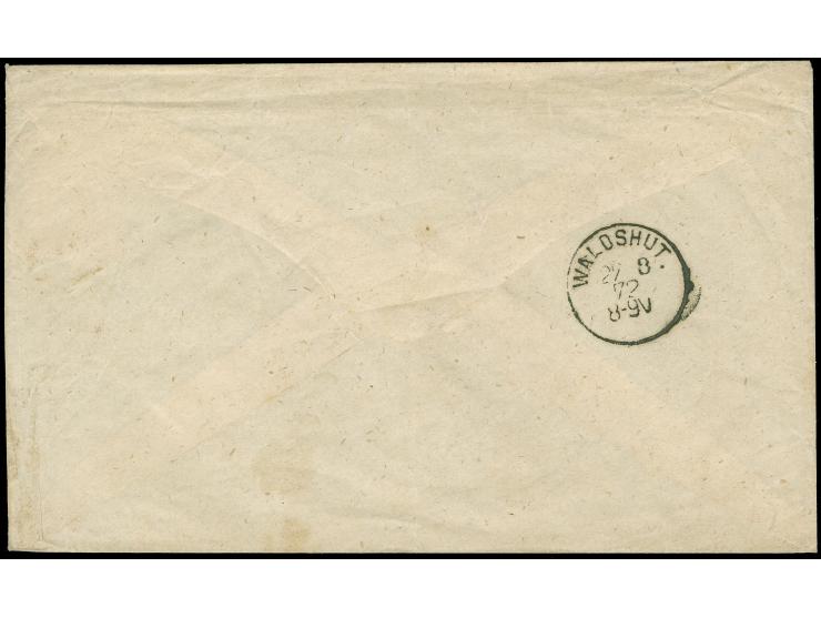 1872, 3 Kr. karmin mit Plattenfehler “helle Striche im Rahmen unten bis zum ersten R in KREUZER” (Feld 144), mit EKr. “OFFENB