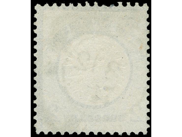 1872, 2 Gr. grauultramarin mit Plattenfehler “Kerbe im Innenkreis unter OS in POST” (Fedl 83), mit DKr. “RHEYDT 3.12.74”. Die