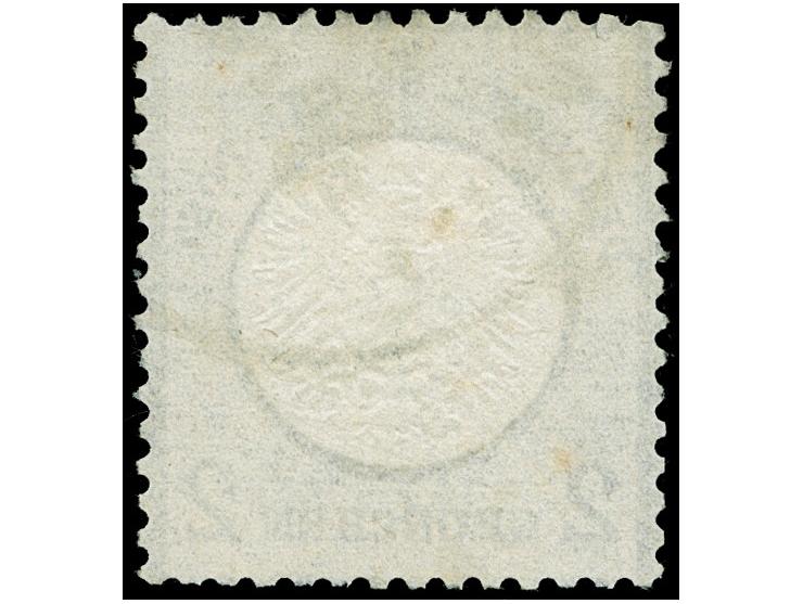 1872, 2 Gr. grauultramarin im kleinen Format L15 mit Plattenfehler “diagonaler heller Strich links durch die 9. bis 11. Stric