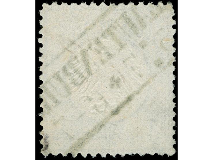 1872, 2 Gr. grauultramarin mit Plattenfehler “beschädigter Bogen der linken Wertziffer”, mit Rahmenstempel “LAUTERBURG 5.7.”.