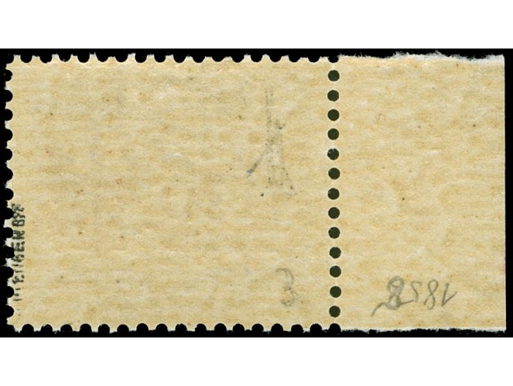 1944, Portomarken von Italien 30 auf 50 C., Probeaufdruck in dunkelrot statt schwarz, linkes Seitenrandstück, postfrisch, tad