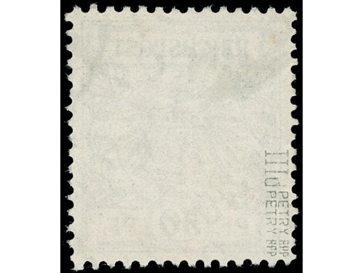 1890, Krone/Adler lebhaftrötlichbraun mit Plattenfehler “keilförmige weiße Stelle an der rechten oberen Banderolle”, gestempe