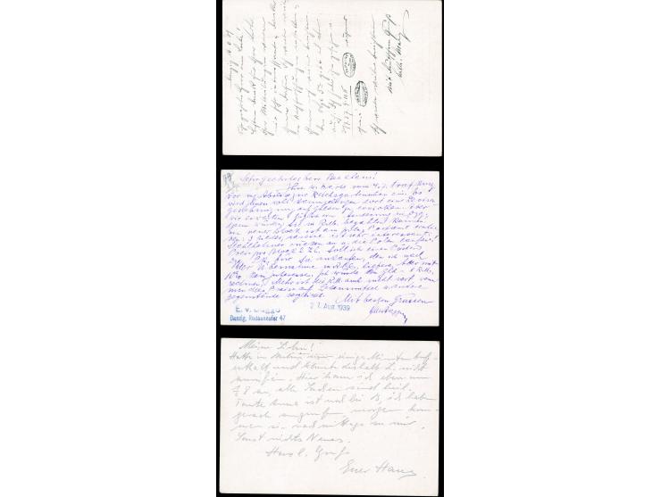 1939, Kongress der Ärzte und Naturforscher in Zoppot 10 Pfg. Sonderpostkarte, Kreidepapier, alle drei verschiedenen Motive, j