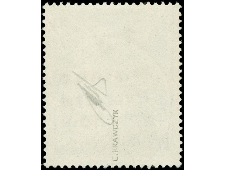 1945, 1 Zl. auf 2 Gr. schwarztürkisgrau, sauber gestempelt, tadellos, sign. Krawzcyk