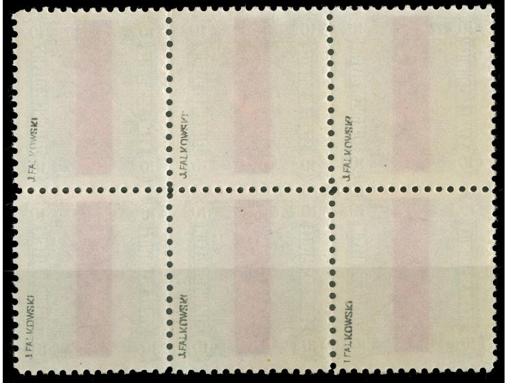 1915, Bestellmarken 10 K. dunkelblau, Sechserblock, postfrisch, tadellos, sign. Falkowski&nbsp;