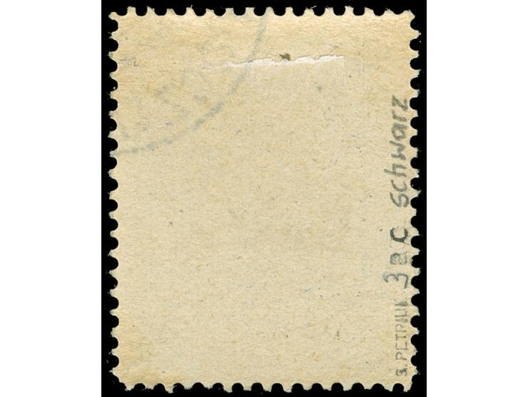 1915, Stadtpostmarke 6 Gr. auf 5 Gr. schwarzkobalt/Unterdruck mittelgraugelb, schwarzer Aufdruck, sauber gestempelt, tadellos
