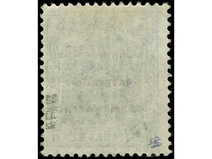 1920, Germania 5 Pfg. dunkelopalgrün, doppelter Aufdruck, sauber ungebraucht, tadellos, sign. u. a. Klein BPP, Kurzbefund Boc