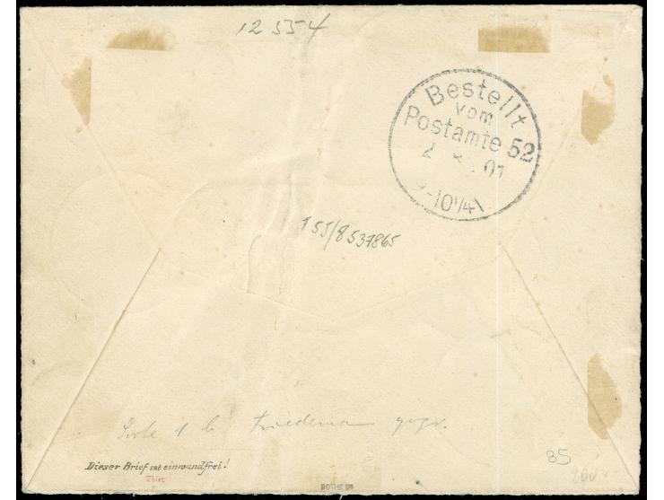 1900, Steilaufdruck 3-50 Pfg. kpl. auf Brief von “SAIPAN MARIANEN 23/6 01” nach Berlin mit Durchgangsstempel, 5 Pfg. oben ein