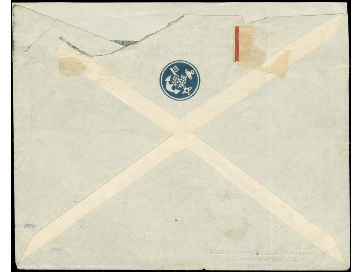Schiffspost: “DSP NEU-GUINEA-ZWEIGLINIE *b 12/3 11” (Dampfer Prinz Sigismund), klar auf Germania 20 Pfg. auf Brief “via Sibir