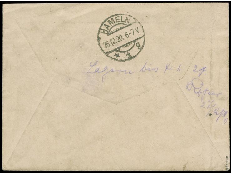 1920, Freimarke 30 pf. auf 30 C. , GC-Papier, senkrechtes Zwischenstegpaar und Einzelmarke mit Stempel “RUSS MEMELGEBIET 23.1