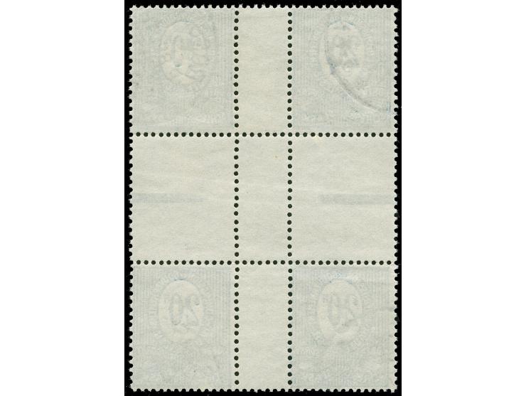 1920, Freimarken 4 Pfg. auf 20 Pfg. dunkelgraublau, Herzstück 1, gestempelt, tadellos, Kurzbefund Gruber BPP (2007)