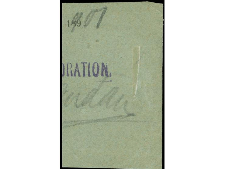 1890/1901, Innendienst 2 M. rötlichkarmin, senkrechtes Paar mit Stempel “SHANGHAI DEUTSCHE POST * b 29/3 01” auf Paketkartena