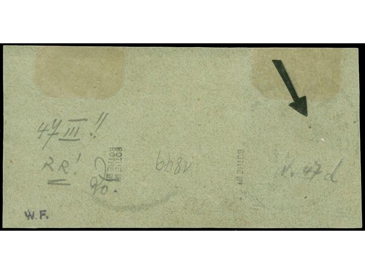 1890/1901, Krone/Adler 10 Pfg. lebhaftlilarot, waagerechtes Paar mit Plattenfehler “P der rechten Währungsangabe Pf. mit kurz
