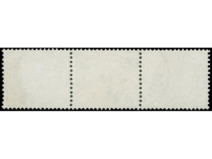 1890/1901, Innendienst 2 M. dunkelrotkarmin, waagerechter Dreierstreifen mit Plattenfehlern “große Unterbrechung in der Guill