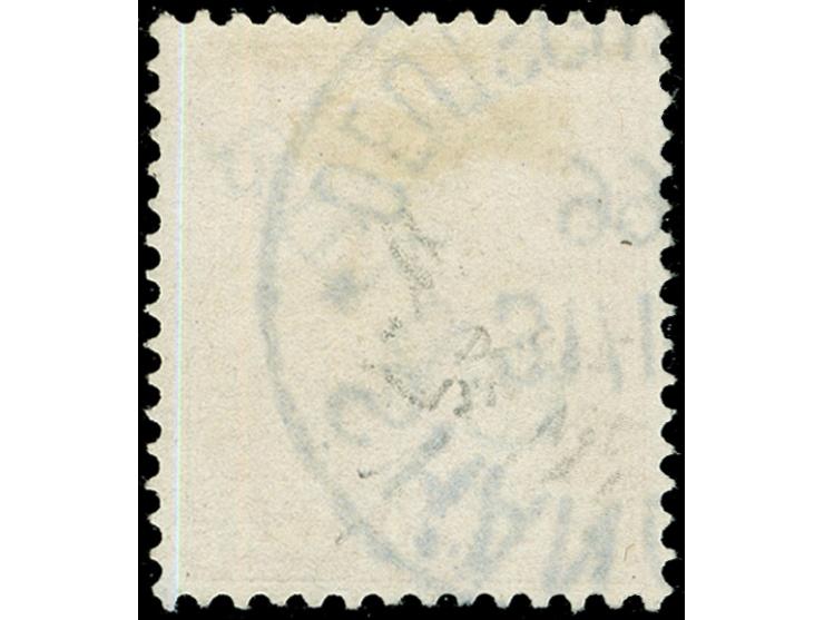 1898, Diagonalaufdruck 25 Pfg. gelblichorange, mit Plattenfehler “I von Reichspost oben rechts ausgebrochen”, sauber gestempe