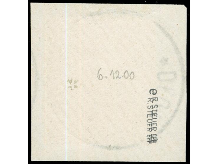 1900, Krone/Adler 3 Pfg. dunkelockerbraun, sauber gestempelt “PEKING 6/12 00” auf Briefstück, tadellos, doppelt sign. R.Steue
