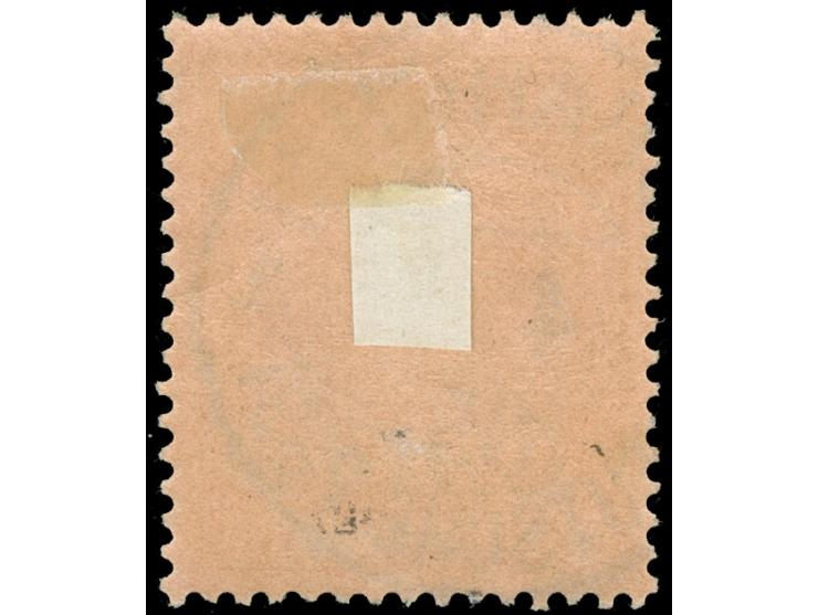 1901, Germania Reichspost 30 Pfg. rötlichorange/rotschwarz auf mattgelblichorange, Plattenfehler “innere Randlinie mit Mäande