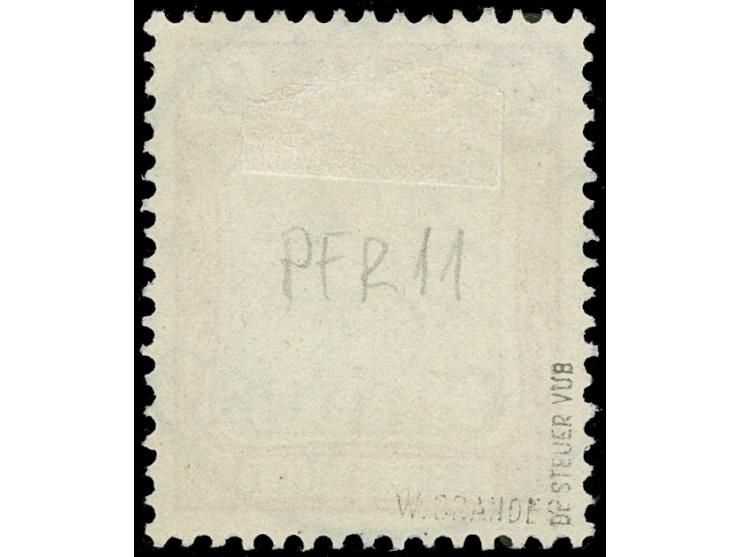 1901, Germania Reichspost 40 Pfg. karmin/schwarz, mit Plattenfehler “innere Randlinie mit Mäander unten rechts verbunden”, sa