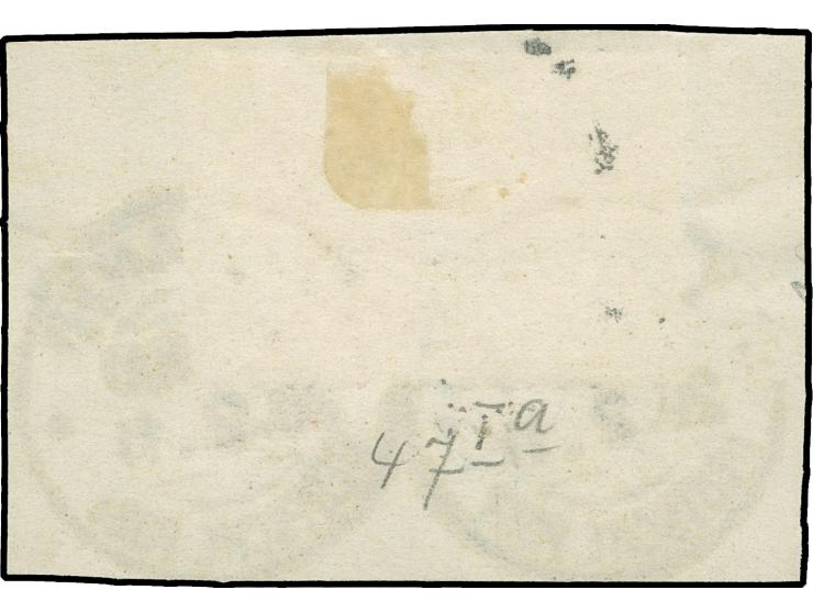 1906/19, Germania mit Wz. Friedensdruck Wertaufdruck Links Abstand 9 mm Zwischenraum 2,4 mm 2 ½ D. auf 5 M. grünschwarz/dunke