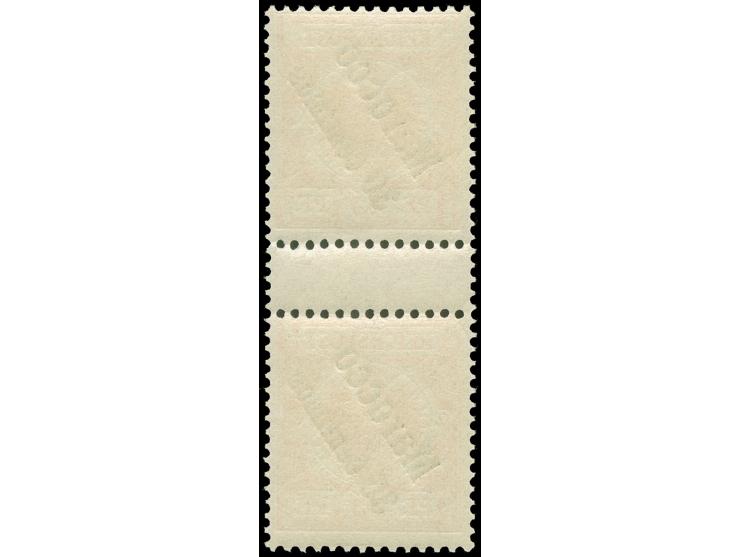 1899, Krone/Adler 30 C. auf 25 Pfg. dunkelorange, senkrechtes Zwischenstegpaar, postfrisch, tadellos, unsigniert, Fotoattest 