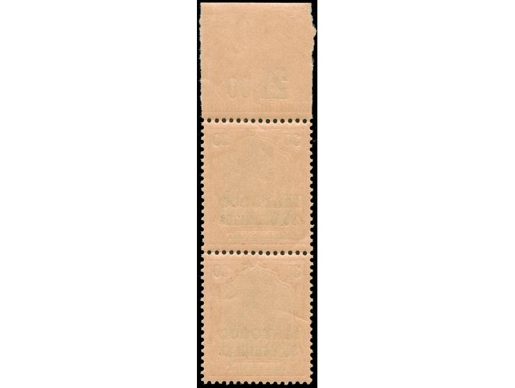 1900, Germania ohne Wz. 35 C. auf 30 Pfg. rötlichorange/rotschwarz auf mattgelblichorange, senkrechtes Oberrandpaar mit Platt
