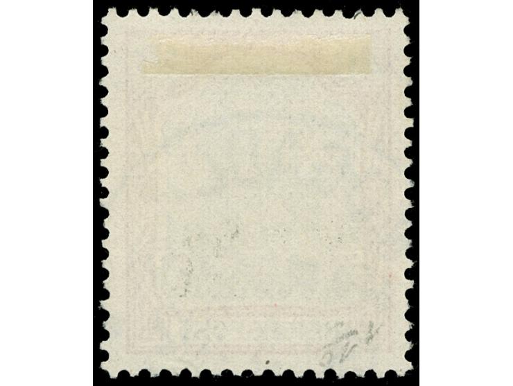 1900, Germania ohne Wz. 50 C. auf 40 Pfg. rotkarmin/schwarz, mit Plattenfehler “linke 40 oben angeschnitten” (PF 19 nach Knop