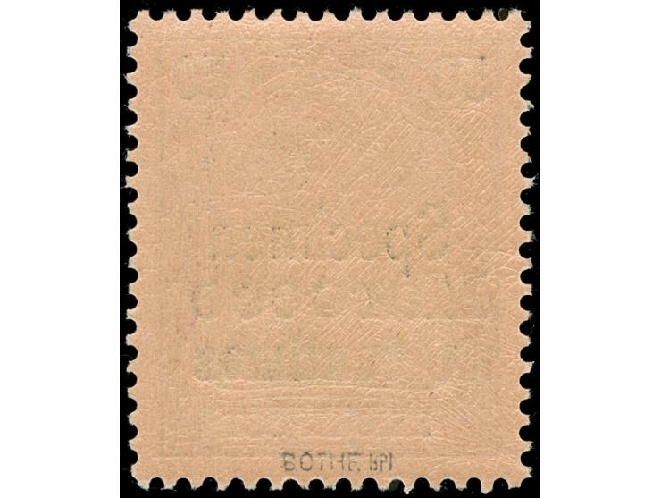 1900, Germania Reichspost 60 C. auf 50 Pfg. dunkelbräunlichlila/rotschwarz auf mattbraunorange, mit Aufdruck “Specimen”, post