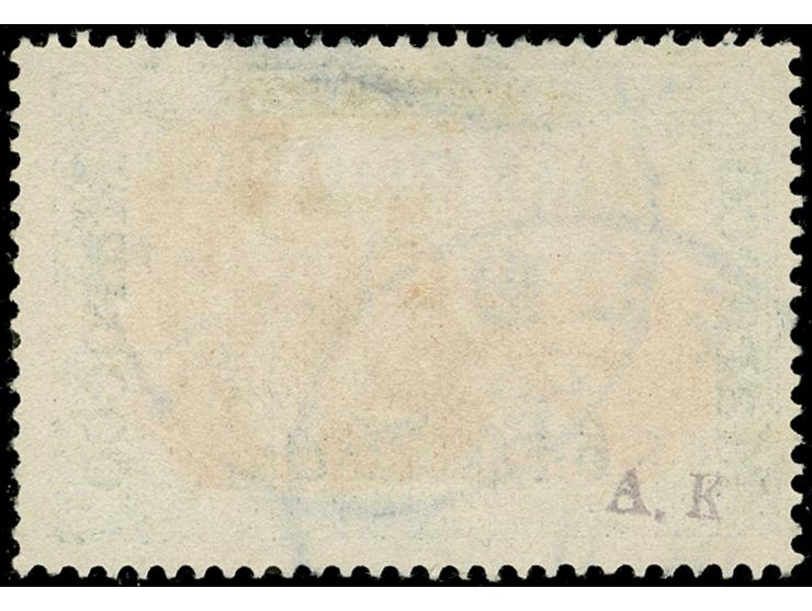 1903, Germania Reichspost 6 P. 25 C. auf 5 M. grünschwarz/bräunlichkarmin, fetter Aufdruck, Urmarken-Type II, sauber gestempe