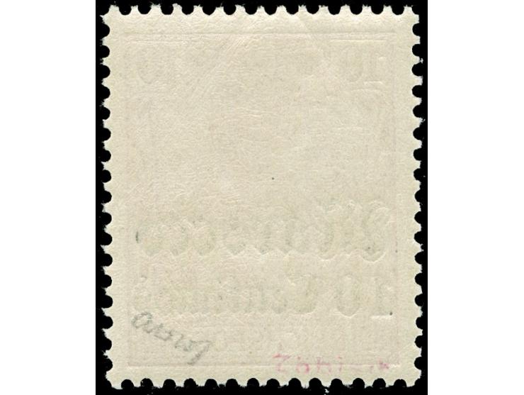 1905, Amtlich nicht ausgegebene: 10 C. auf 10 Pfg. dunkelrötlichkarmin, Aufdruck in Frakturschrift, farbfrisch und sehr gut g