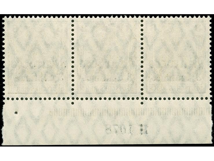 1906, Germania mit Wz. 3 C. auf 3 Pfg. dunkelockerbraun, waagerechter Unterranddreierstreifen mit Aufdruck-Han “H 1078”, post