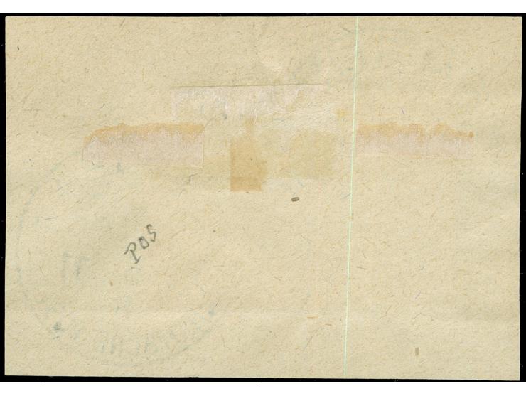 1911, Germania mit Wz. 2 Pes. 50 Cts. auf 2 Mark schwärzlichblau, Kriegsdruck 26:17 Zähnungslöcher, sauber gestempelt “TANGER