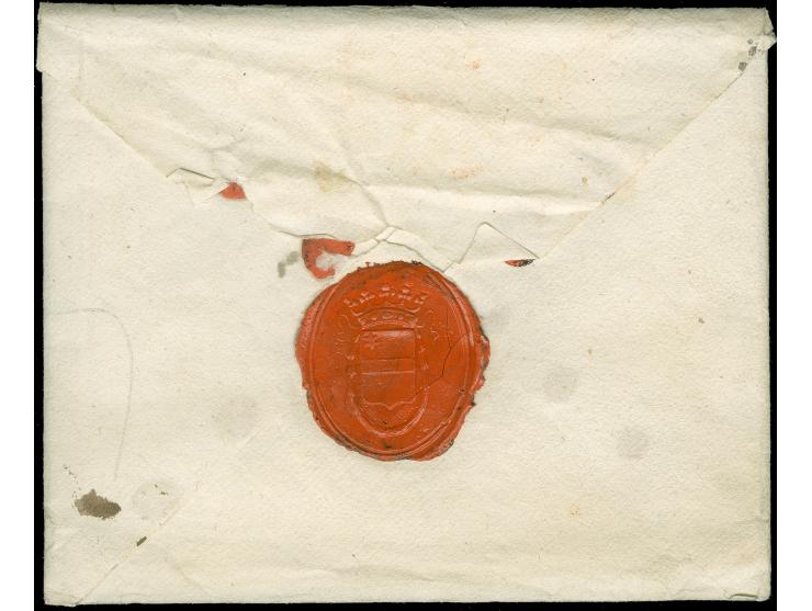 1802, “P.101 P./TREVES” sauber auf Briefkuvert mit kpl. Inhalt an den Fürsten zu Wied in Neuwied. Der Absender, Wenz zu Lahns