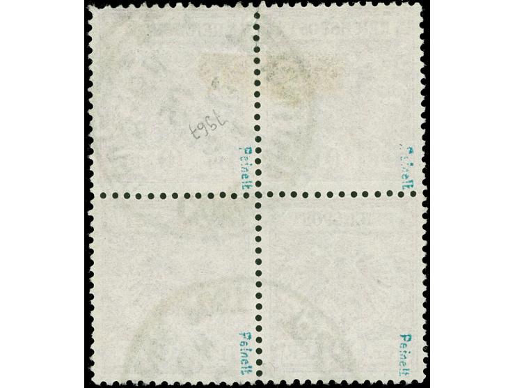 1889/94, Krone/Adler 10 Pfg rosarot (UV leuchtend karminrosa), Viererblock, sauber gestempelt “CONSTANTINOPEL 1 DEUTSCHE POST