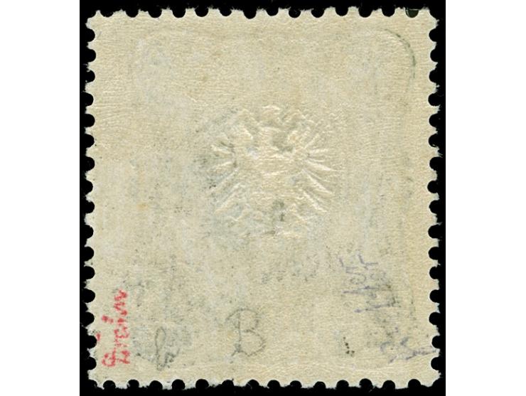 1884, Aufdruck auf Pfennig 2 ½ Pia. auf 50 Pfg. oliv, breite Marke, sauber ungebraucht, tadellos, sign. u. a. Drahn, Fotobefu