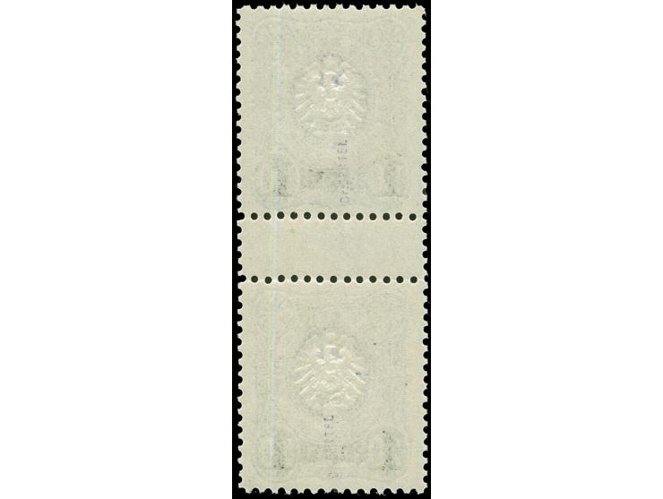 1884, Pfennig 1 P. auf 20 Pfg. ultramarin, Nachdruck, senkrechtes Zwischenstegpaar, postfrisch, tadellos, sign. Dr. Oertel, F