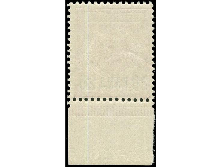 1889, Krone/Adler 20 Pa. auf 10 Pfg. dunkelrosarot, Unterrandstück, postfrisch, tadellos, unsigniert, Fotoattest Jäschke-L. B