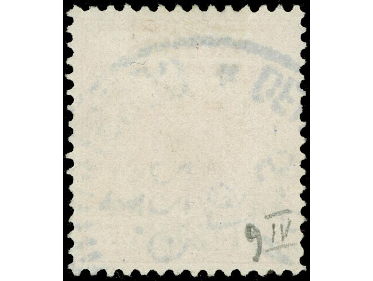 1889, Krone/Adler 1 ¼ Pia. auf 25 Pfg. gelblichorange, mit Aufdruckfehler “rechter Zähler ¼ nach links verbogen”, sauber gest