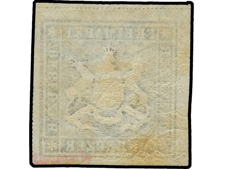 1873, 70 Kr. braunlila, Bogenfeld 2, farbfrisch, allseits breitrandig geschnitten, allseits sichtbare, oben komplette Trennun