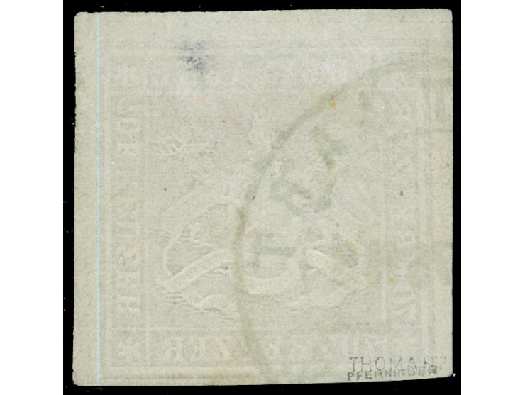1873, 70 Kr. braunlila, Bogenfeld 3, farbfrisch, dreiseitig breitrandig geschnitten, oben und rechts mit vollständiger Trennu