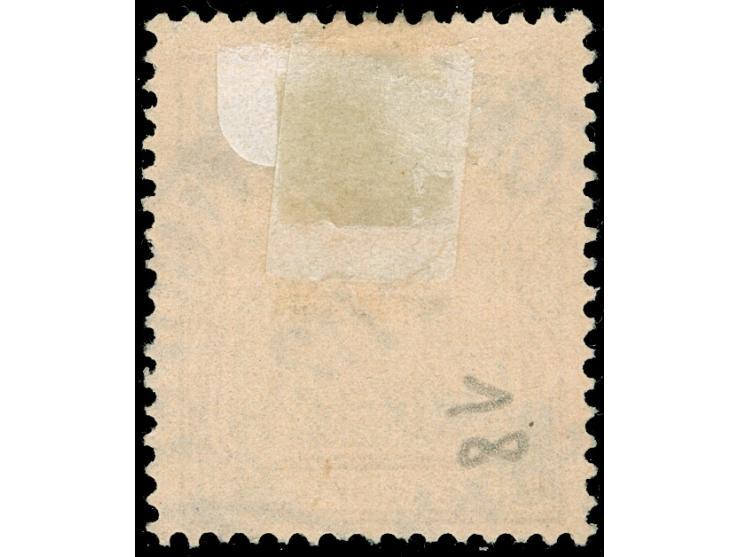 1900, Aufdrucktype I 2 ½ Pia. auf 50 Pfg. dunkelbräunlichlila/rotschwarz auf mattbraunorange, mit Plattenfehler “blasenförmig