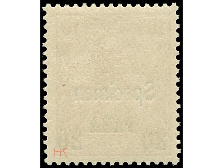 1900, Aufdrucktype I 20 P. auf 10 Pfg. dunkelkarminrot, mit Aufdruck “Specimen”, postfrisch, tadellos, sign. HK