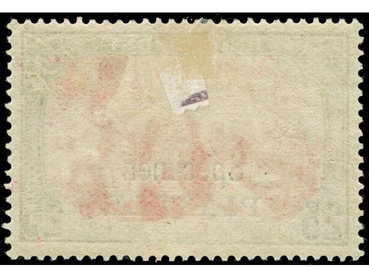 1900, Aufdrucktype II 25 Pia. auf 5 M. grünschwarz/bräunlichkarmin, Urmarkentype I, Nachmalung nur mit Deckweiß, mit Aufdruck