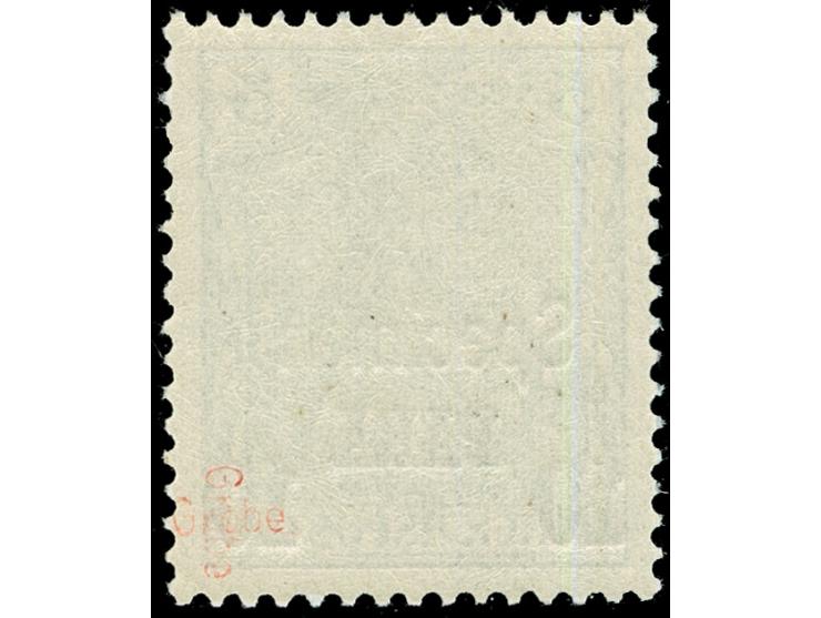 1902/04, Aufdrucktype II 10 P. auf 5 Pfg. dunkelgrün, mit Aufdruck “Specimen”, postfrisch, tadellos, doppelt sign. Grobe, Fot