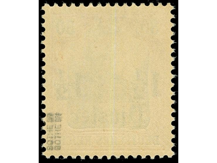 1905, Germania o.Wz. 1 ½ Pia. auf 30 Pfg. dunkelrötlichorange/braunschwarz auf mattchromgelb, mit Aufdruckfehler “Fußstrich u