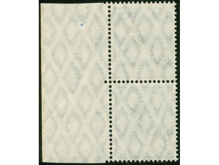 1908, Diagonalaufdruck 25 C. auf 20 Pfg. lebhaftlilaultramarin, senrekchtes Paar mit rechtem Bogenrand mit Ur-HAN "H 698", po